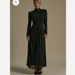 Flocked Mesh Lace Dress